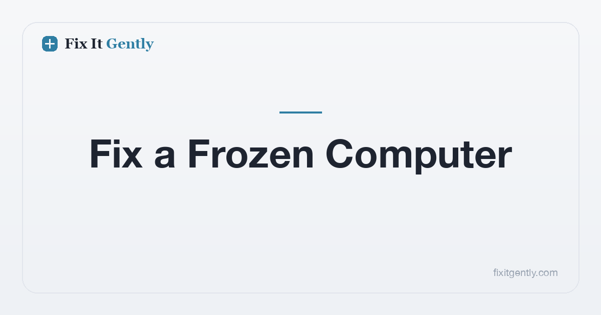 How to Fix a Frozen Computer Without Losing Your Work